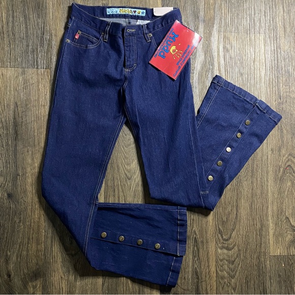 Rare Vintage Y2K Mudd Bell Bottom Snap Flare Jeans Brittney